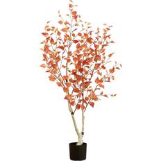 Orange Artificial Plants Nearly Natural 60" Autumn Birch Fall Tree