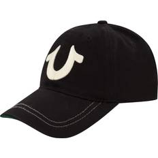 True Religion Accessories True Religion Concept One Cap, Panel Cotton Twill Boys Baseball Hat with Horseshoe Logo, Adjustable Hook and Loop Closure Black Black