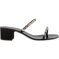 Giuseppe Zanotti Shoes Giuseppe Zanotti Ladies Black Crystal Strap Block-Heel Sandals, Brand
