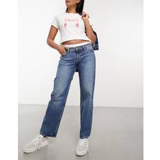 Lee Damen - L32 - W34 Jeans Lee – Jane – Mellanblå raka jeans med låg midja