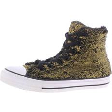 Converse Gold Sneakers Converse Sparkle Fur Women Metallic Lace Up High Top Sneakers