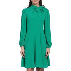 Golf Dresses Maggy London Women's Tie Neck Line Mini Dress Golf Green