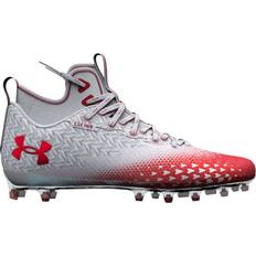 Under Armour Soccer Shoes Under Armour Mens Spotlight Clone 3.0 MC Mens Running Shoes White/Red/Red