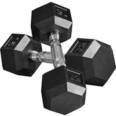 Soozier Fitness Soozier Hex Rubber Free Weight Dumbbells Set in Pair with Steel Handles 12lbs/Single Hand Weight for Strength Workout Training