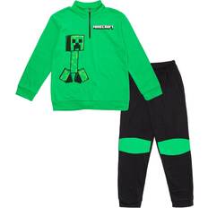 Minecraft Creeper Little Boys Fleece Half Zip Sweatshirt & Pants Set Green
