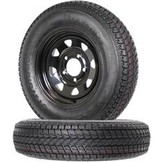 eCustomRim Trailer Tire On Bias Ply ST175/80D13 175/80 LRC 5-4.5 Black Spoke Wheel