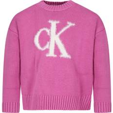 M Knitted Sweaters Children's Clothing Calvin Klein Teen Girls Pink Cotton Monogram Sweater year