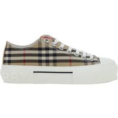 Multicolored Shoes Burberry Check Cotton Sneakers W - Archive Beige