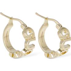 Gucci Earrings Gucci Lettering Brass Hoop Earrings Gold 01