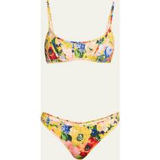 Yellow Swimsuits Zimmermann Alight Corset Two-Piece Swimsuit YELLOW FLORAL