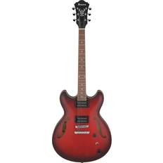 Ibanez Electric Guitars Ibanez AS Artcore Series AS53 Hollow-Body Electric Guitar, Sunburst Red Flat