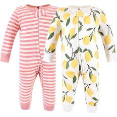 Girls Jumpsuits Children's Clothing Hudson Baby Unisex Baby Cotton Sleep and Play, Lemon, 6-9 Months