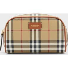 Leather Toiletry Bags & Cosmetic Bags Burberry Small Check Zip Cosmetic Pouch Bag