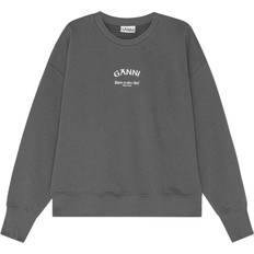 Ganni Pullover Ganni Grey Isoli Oversized Sweatshirt in Volcanic Ash Cotton/Organic Cotton Women's Volcanic Ash