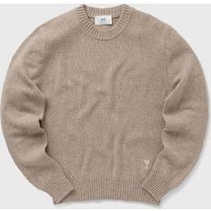 Knitted Sweaters - Women Ami Paris Logo Crewneck Sweater Beige
