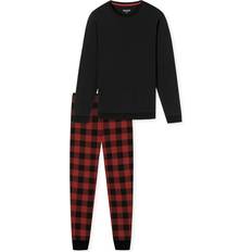 Herren - Schwarz Schlafanzüge Schiesser herren pyjama family schlafanzug nachtwäsche langarm nachthemd schwarz