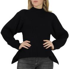 Alaïa Fitted Sculpted Long Sleeve Sweater in Black Noir