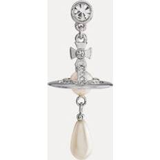 Vivienne Westwood Earrings Vivienne Westwood Man. pearl drop single earring PLATINUM-PEARL-Pearl-CRYSTAL-Crystal
