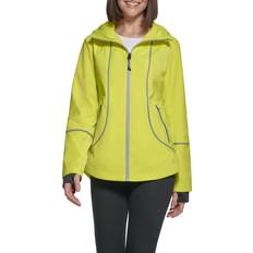 Guess Women Jackets Guess Women's Reflective Piping Hooded Jacket Sulfur