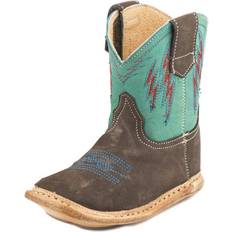 Roper Sport Shoes Roper Infant Cowbaby Lightning Square Toe Boots Brown/Turquoise