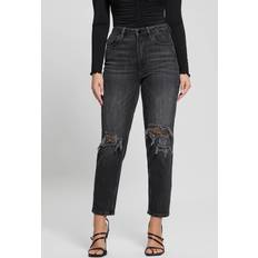 Guess Pants & Shorts Guess Eco Crystal Rip-and-repair Mom Jeans Black