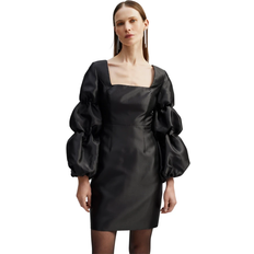 By Malina Kjoler By Malina Georgia Double Pouf Sleeve Dress Black