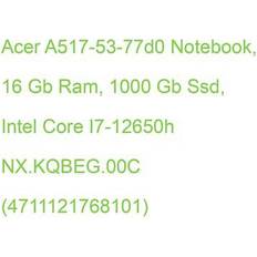 Acer Intel Core i7 Notebooks Acer A517-53-77D0 Notebook, 16 RAM, 1000