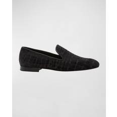 Versace Low Shoes Versace Men's Croc-Stamped Loafers Black 10D US