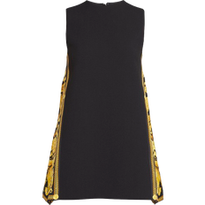 Versace Women's Sleeveless Silk-Insert Minidress Black Gold Black Gold