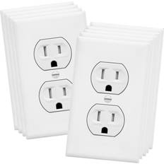 Electrical Accessories Enerlites Duplex Receptacle Outlets and Wall Plates Bundle Tamper-Resistant Electrical Socket 15A 125V Self-Grounding 2-Pole White 10 Pack