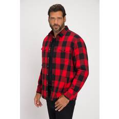 Herre - Røde Skjorter Skjorte, workwear, overshirt, langermet, flanell, Kent-krage, Modern fit