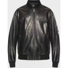 Versace Outerwear Versace Leather bomber jacket black