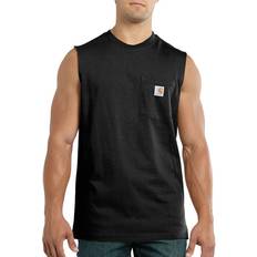 Carhartt Men's Workwear Pocket Sleeveless Midweight T-Shirt Relaxed Fit,Black,XX-Large