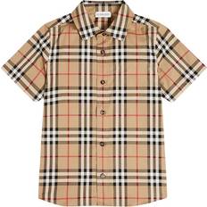 Tops Burberry Kids Check cotton-blend shirt multicoloured Y