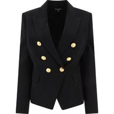 Dressjakker på salg Balmain Black Double-Breasted Blazer 0PA NOIR FR