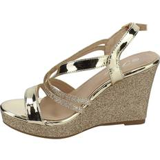 Forever FQ22 Women Glitter Strappy Wrapped Wedge Heel Platform Sandals