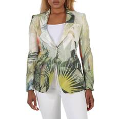 Multicolored - Women Blazers Roberto Cavalli Ladies Le Monde Vegetale Print Single Breasted Silk Blazer, Brand US 4
