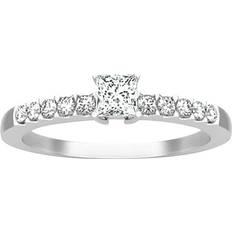 Jeen Jewels Princess Cut Ring - White Gold/Diamonds
