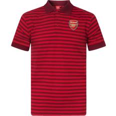 Arsenal FC Official Soccer Gift Mens Striped Polo Shirt Red Marl