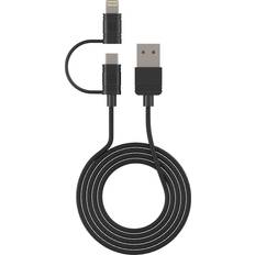Cellet 2-in-1 Lightning microUSB Charging Data Sync Cable for iPhone 13 Pro Max 13 iPhone 12 Pro Max iPhone 12 mini iPhone 11 Pro iPhone SE 2020 iPhone XR