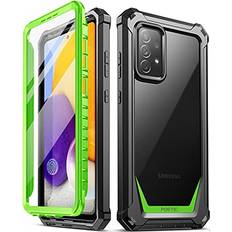 Samsung Galaxy A72 Cases Poetic Guardian Case for Samsung Galaxy A72 Clear Case with Built-in Screen Protector Green/Clear