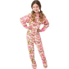 XS Pajamases Children's Clothing Big Feet Pjs Big Girls Pink Camo Kids Footed Pajamas One Piece Sleeper