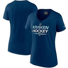 Clothing Fanatics Women's Branded Deep Sea Blue Seattle Kraken Authentic Pro V-Neck T-Shirt