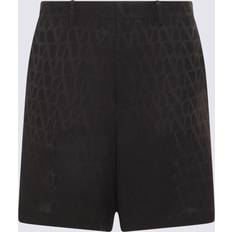 Seide Hosen & Shorts Valentino Mens Iconograph Nero Vlogo Jacquard-pattern Silk Shorts