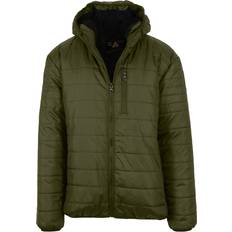 Private Label Men's Sherpa-Lined Hooded Puffer Jacket Olive