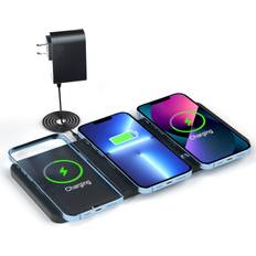 Batteries & Chargers Wireless Charging Pad, 15W Triple Wireless Charging Station,3 in 1 Wireless Charger for Apple iPhone, AirPods,Samsung Galaxy,Google Pixel,and All Qi-Certified Devices to Fast Charging