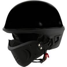 Full Face Helmets Motorcycle Helmets Milwaukee Helmets MPH9831DOT 'Rascal' 3/4 Open Face Gloss Black in Motorcycle Helmet