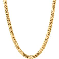 Gold Jewelry Welry Cuban Chain Necklace 7.2mm - Gold