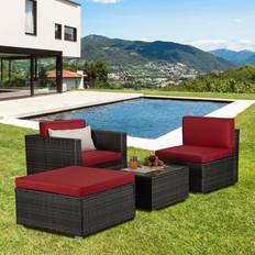 Wicker patio furniture set GOSHADOW Wicker Patio Conversation Outdoor Lounge Set
