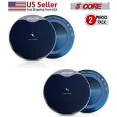 Batteries & Chargers 5 Core 15W Qi Wireless Charger PAIR Fast 3.0 Charging Pad Dock Samsung iPhone CDKW01 MG 2PK